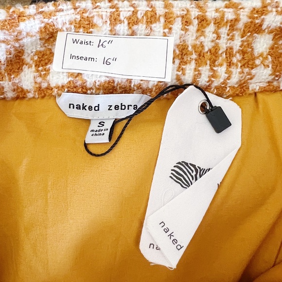 NWT Naked Zebra Yellow Plaid Wool Tartan Skirt Sz Small - Picture 5 of 5